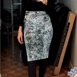 Denim Acid Wash Skirt